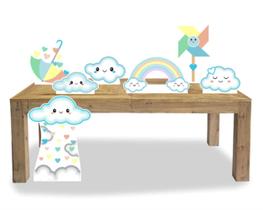 kit Display festa Mdf Chuva de Benção Amor Menino 1 Totem chão e 5 Displays 22cm kit Display festa Mdf Chuva de Benção Amor Menino 1 Totem chão e 5 Displays 22cm