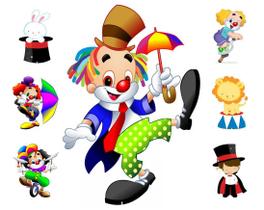 kit Display festa Mdf Circo 1 Totem chão e 6 Displays 22cm kit Display festa Mdf Circo 1 Totem chão e 6 Displays 22cm