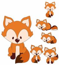 Kit Display Festa Raposinha 6 Peças + Painel Grande