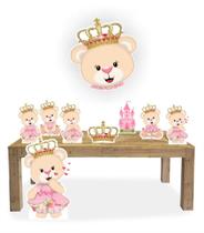 Kit Display Festa Ursinha Princesa + Painel Elipse Mdf Kit Display Festa Ursinha Princesa + Painel Elipse Mdf