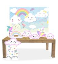 Kit Display Mdf Chuva de Benção Amor Menina Com 07 Pçs + Painel Kit Display Mdf Chuva de Benção Amor Menina Com 07 Pçs + Painel