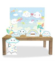 Kit Display Mdf Chuva de Benção Amor Menino Com 06 Pçs + Painel Grande Kit Display Mdf Chuva de Benção Amor Menino Com 06 Pçs + Painel Grande