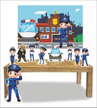 Kit Display Policia Com 9 Peças + Painel - x4adesivos