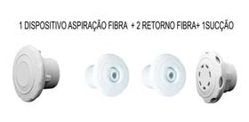 Kit Dispositivo Fibra Piscina 2retorno+1sucção+aspiração