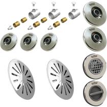 Kit Dispositivo Piscina Retorno Ralo Aspiração Hidro Inox 316 Kit Dispositivo Piscina Retorno Ralo Aspiração Hidro Inox 316
