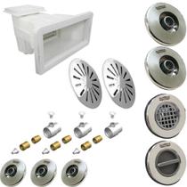 Kit Dispositivo Piscina Retorno Ralo Aspiração Skimmer Hidro Kit Dispositivo Piscina Retorno Ralo Aspiração Skimmer Hidro