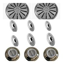 Kit Dispositivos Inox + Ralo Fundo Encaixe Cano 50mm Kit Dispositivos Inox + Ralo Fundo Encaixe Cano 50mm
