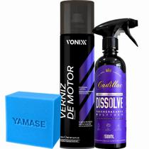Kit Dissolve Cadillac e Verniz de Motor Vonixx Limpeza Eficiente Proteção Renovação e Brilho Molhado
