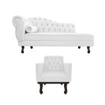 Kit Diva Recamier Diana 120cm Lado Direito e 01 Poltrona Classic Corano - Doce Sonho Móveis