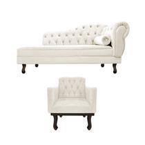 Kit Diva Recamier Diana 120cm Lado Esquerdo e 01 Poltrona Classic Corano - Amarena Móveis