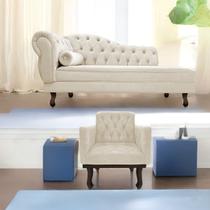 Kit Diva Recamier Diana 160cm Lado Direito e 01 Poltrona Classic Suede - Amarena Móveis