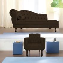 Kit Diva Recamier Diana 185cm Lado Direito e 01 Poltrona Classic Corano - Amarena Móveis