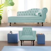 Kit Diva Recamier Diana 185cm Lado Esquerdo e 01 Poltrona Classic Suede - Amarena Móveis