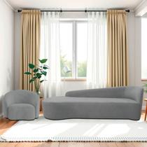 Kit Divã Recamier Orgânico França 200cm Lado Esquerdo e Poltrona Amore Bouclé Kit Divã Recamier Orgânico França 200cm Lado Esquerdo e Poltrona Amore Bouclé