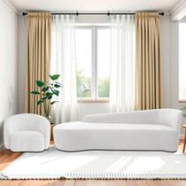 Kit Divã Recamier Orgânico França 220cm Lado Esquerdo e Poltrona Amore Bouclé Kit Divã Recamier Orgânico França 220cm Lado Esquerdo e Poltrona Amore Bouclé