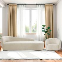 Kit Divã Recamier Orgânico França 250cm Lado Direito e Poltrona Amore Bouclé Kit Divã Recamier Orgânico França 250cm Lado Direito e Poltrona Amore Bouclé