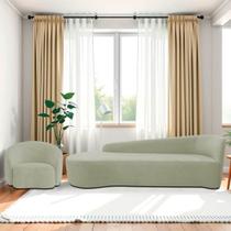 Kit Divã Recamier Orgânico França 250cm Lado Esquerdo e Poltrona Amore Bouclé Kit Divã Recamier Orgânico França 250cm Lado Esquerdo e Poltrona Amore Bouclé