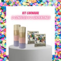 Kit divertido carnaval 2 confetes 2 serpentinas Kit divertido carnaval 2 confetes 2 serpentinas