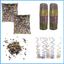 Kit divertido carnaval 2 confetes 2 serpentinas