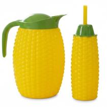Kit Divertido Jarra Para Suco 1,5L + Copo com Canudo 300ml Milho