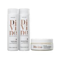 Kit Divine Braé Trio Shampo, Cond 250ml + Máscara 200g