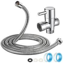 Kit divisor de chuveiro Dreyoo em latão com mangueira de 200 cm Kit divisor de chuveiro Dreyoo em latão com mangueira de 200 cm