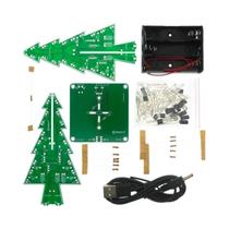Kit DIY Árvore de Natal 3D LED - Vermelho, Verde e Amarelo - Circuito Flash