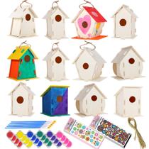 Kit DIY Bird Houses ILHSTY para crianças com tinta e adesivos x24