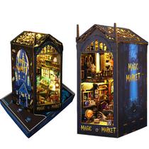 Kit DIY Book Nook LoRick Magic Market com sensor de luz e música Kit DIY Book Nook LoRick Magic Market com sensor de luz e música