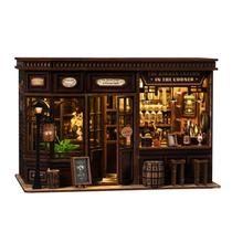Kit DIY Book Nook LSJALJJ Quebra-Cabeça 3D de Madeira com Luz LED