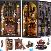 Kit DIY Book Nook Magic Wand Shop com luz LED para adultos e adolescentes