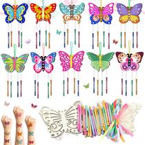 Kit DIY Butterfly Wind Chime TREACLUB para crianças com 10 borboletas Kit DIY Butterfly Wind Chime TREACLUB para crianças com 10 borboletas