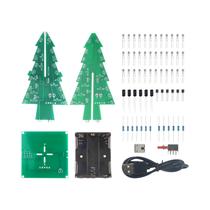 Kit DIY De Árvore De Natal 3D Com LED Vermelho, Verde E Amarelo, Circuito Eletrônico Divertido