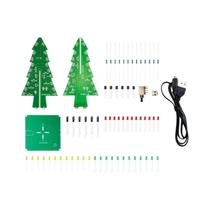 Kit DIY De Árvore De Natal 3D LED Vermelho Verde Amarelo Com Circuito Eletrônico De Flash De 7 Cores