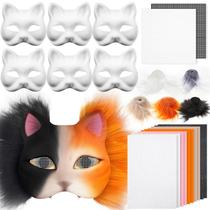 Kit DIY de máscara Therian Seenelling Blank Cat com feltro e pele sintética