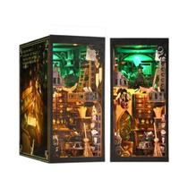 Kit DIY De Mini Livraria Iluminada Por LED, Quebra-Cabeça 3D De Madeira Para Decoração De