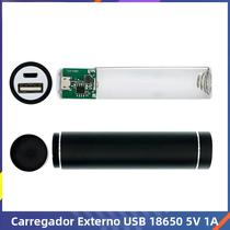 Kit DIY De Power Bank Metálico Com Bateria 18650, Carregador Externo USB 5V 1A Para Smartphone Com