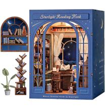 Kit DIY de Quebra-cabeça de Madeira Book Nook Dolphin Island Starlight Kit DIY de Quebra-cabeça de Madeira Book Nook Dolphin Island Starlight
