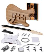 Kit DIY Fesley de guitarra elétrica com corpo em mogno/pescoço em ácer