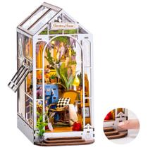 Kit DIY Miniature House ROBOTIME Book Nook com luz LED para jardim