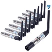 Kit DMX512 sem fio 8 peças CHINLY 2,4G alcance de 400 m