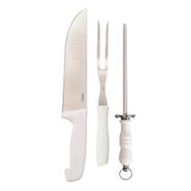 Kit do Assador Faca com Garfo e Chaira Mor
