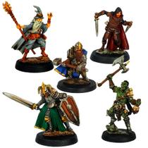 Kit do Aventureiro III - 5 Miniaturas com pintura para RPG D&D Dungeons & Dragons - Orgus Miniaturas