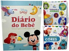 Kit Do Bebê - Box Baby Disney - Unissex Menino Ou Menina - Culturama : Diário Do Bebê + Livro Pano Conhecendo Os Animais + Livro Banho Divertido