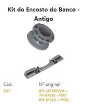 Kit do Encosto do Banco Plástico Fiat Elba Fiorino Palio - Strada - Uno k37