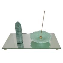 Kit Do Equilíbrio Meditação Com Ponteira De Quartzo Verde Kit Do Equilíbrio Meditação Com Ponteira De Quartzo Verde