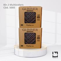 Kit do Fio Glimmer Fischer 150m 3mm 100g cada novelo Kit:2 Multicolor 5005 Kit do Fio Glimmer Fischer 150m 3mm 100g cada novelo Kit:2 Multicolor 5005