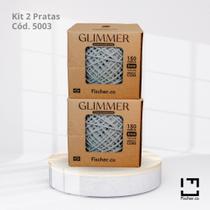 Kit do Fio Glimmer Fischer 150m 3mm 100g cada novelo Kit:2 Pratas 5003