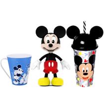 Kit do Mickey com Boneco Copo de Orelhas e Caneca com Alça Infantil