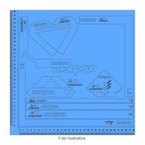 Kit Dobra Folha 30cmx30cm C/ Gabarito Azul MDF Marpax